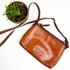 MARGOT New York Brown Leather Crossbody Bag